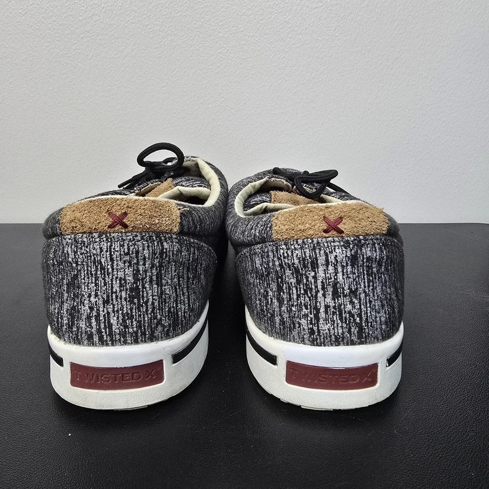 Twisted X Shoes Mens Size 11.5 Gray Casual Kicks Tie Comfort Boat MCA0036